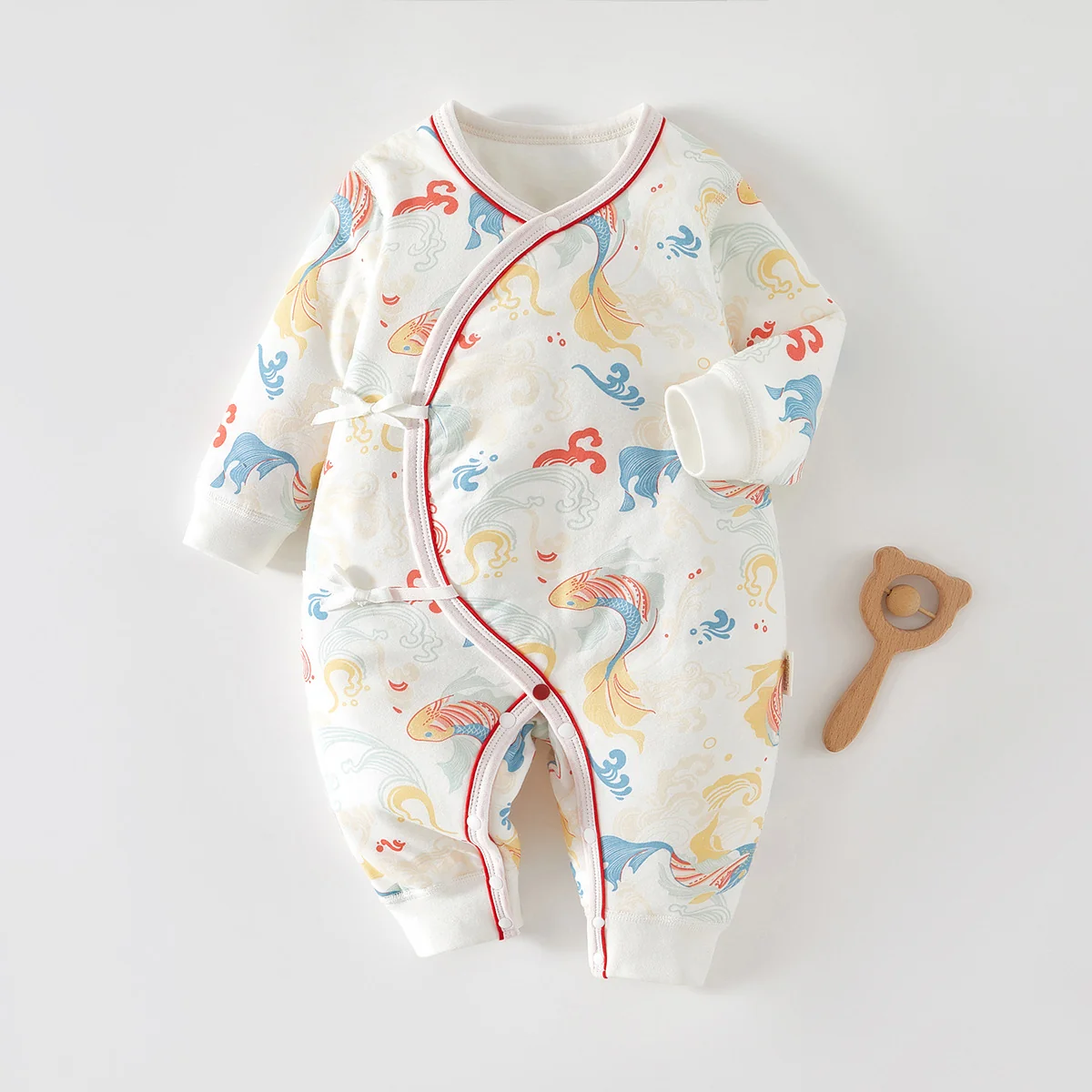 Infants and toddlers' autumn and winter crawling clothes with cotton padding