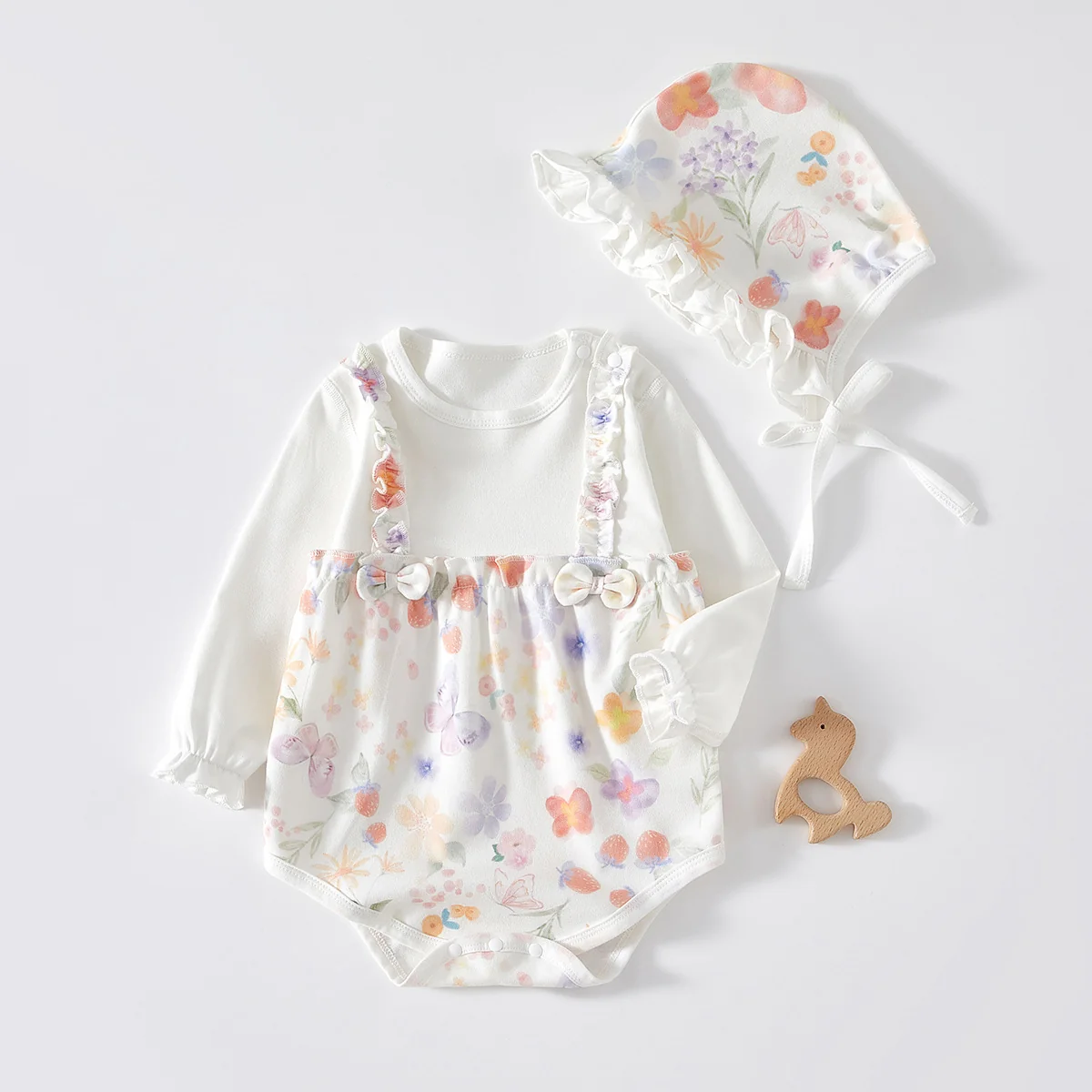 A girl is wearing clothes in spring