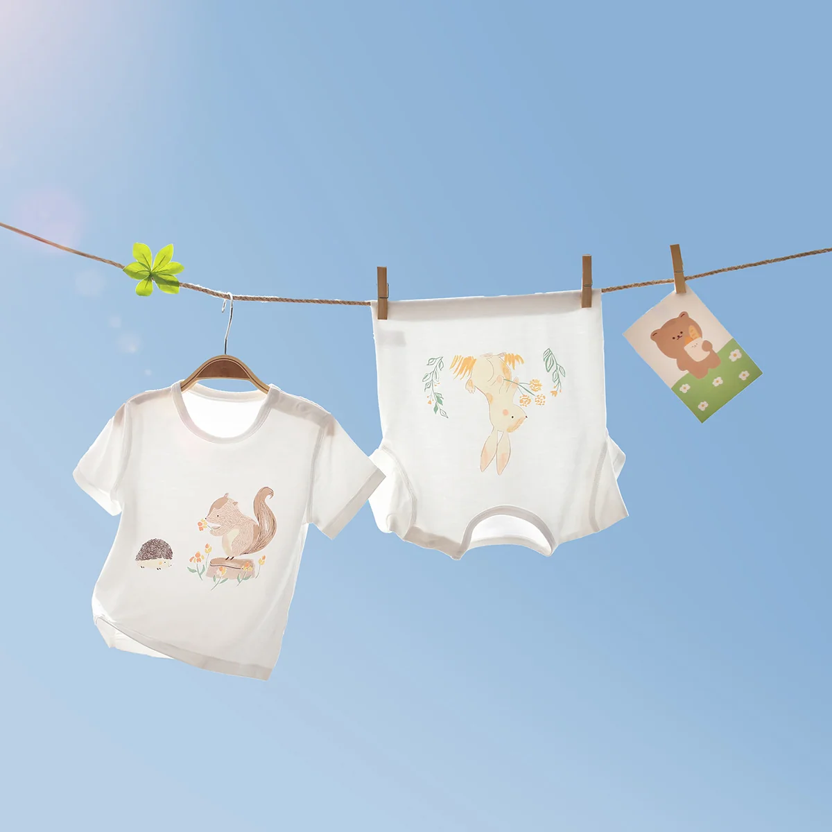 Thin, pure cotton summer pajamas for infants and toddlers