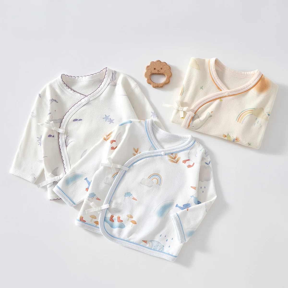 Pure cotton pajamas for infants and toddlers in spring and autumn