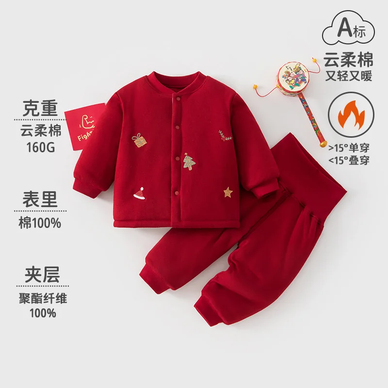 Girls' autumn and winter suit with cotton padding