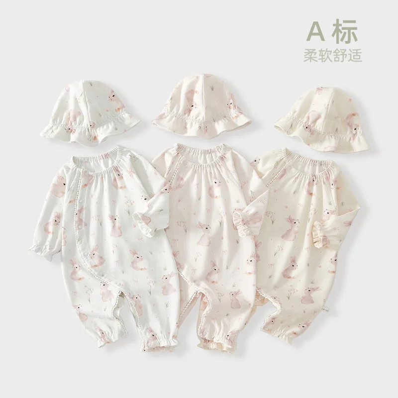 The girl's autumn coat is made of pure cotton
