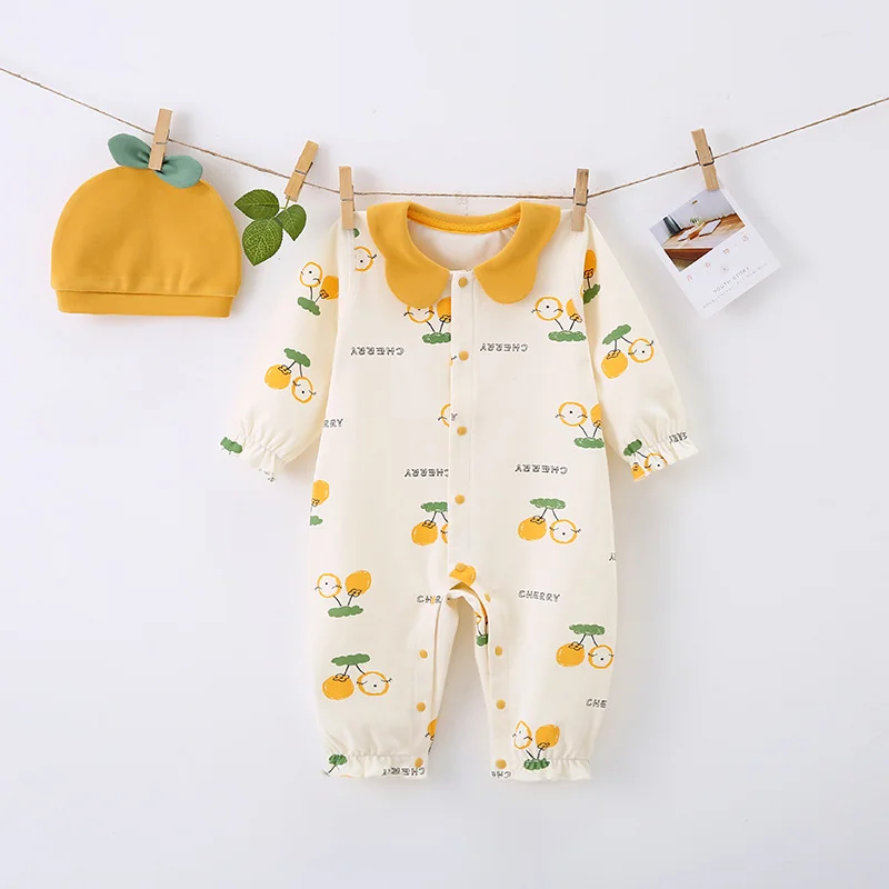 The spring and autumn jumpsuit is made of pure cotton