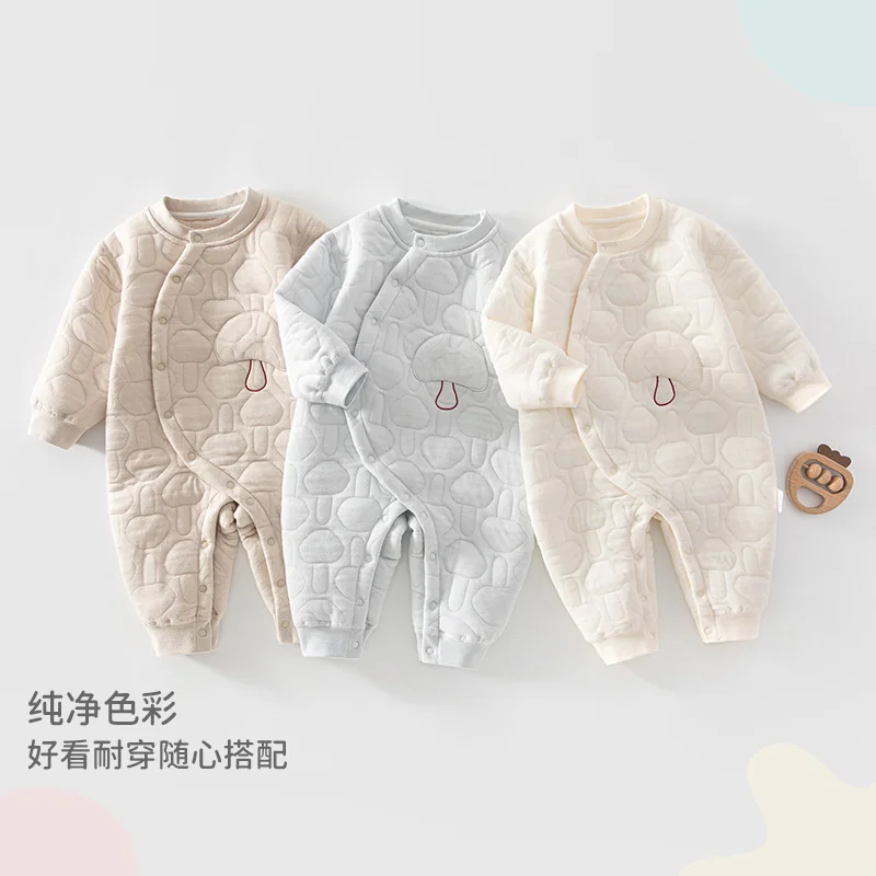 Infants and toddlers' autumn and winter climbing clothing with air layer cotton padding